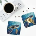 thumbnail image 5 of Disketp Watercolor Turtle Funny Coasters,4 Pcs Leather Coasters With Holder, Perfect Housewarming Hostess Gifts,Protect Furniture From Water Marks Scratch And Damage, 5 of 9