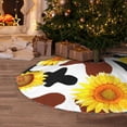 thumbnail image 5 of Defioc Cow Print Sunflower for Christmas Tree Skirt Snowman Xmas Tree Skirt Farmhouse Christmas Decorations Tree Mat for Holiday Party Decor-36", 5 of 6