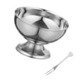 thumbnail image 4 of Taza de heladería Taza de bocadillos portátil de acero inoxidable tazón de postre taza de postre para graduaciones en casa Aniversarios ensalada de S de plata, 4 of 8
