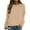 Khaki, variant on Women's Solid Color Raglan Sleeve Crewneck Pullover, Soft Breathable Oversized Drop Shoulder Cropped Sweatshirt, Casual Loose Fit Top for Everyday Wear, Loungewear and Street Fashion Beige L