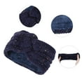 thumbnail image 3 of Unique Bargains 1 Pce Bandeau Confortable Tricoté Croisé Bleu Foncé Violet Coloré, 3 of 6