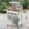thumbnail image 2 of 4-Burner 32000 BTU Stainless Steel Propane Grill, 304 Grates, Foldable Side Shelves with Wheels, 2 of 7