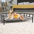 thumbnail image 5 of ZXNYH Metal Elevated Dog Bed, Cooling Raised Pet Cot with Chew Proof and Washable Textilene Mesh, No-Slip Feet and Stable Rustless Frame for Indoor & Outdoor, Medium, Brown, 5 of 6