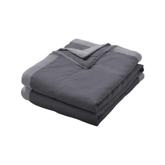 Twfbrm Summer Cooling Comforter, Soild Color Double-Sided Quilted Down Alternative Comforter, Soft Breathable Cooling Blankets Lightweight Air Conditioner Quilt for All Season Use (Black, 55"x80")