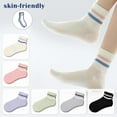thumbnail image 6 of 6 Pairs Striped Cotton Ankle Socks for Women, Cute Retro Sporty Casual Athletic Novelty Mini Crew Socks, 6 of 6