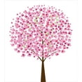 thumbnail image 3 of Floral Duvet Cover Set, Cherry Tree in Blossom Simplistic Japanese Illustration, Decorative 3 Piece Bedding Set with 2 Pillow Shams, Calking Size, Pink Dark Brown, by Ambesonne, 3 of 3