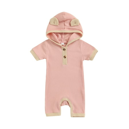 

Newborn Baby Girl Boy Hooded Romper Unisex Baby Knitted Jumpsuit Infant Kids Solid Outfits Baby Girl Boy Jumpsuit