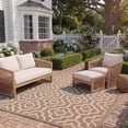 thumbnail image 4 of Safavieh Courtyard Lavern Geometric Indoor/Outdoor Area Rug, Brown/Bone, 5'3" x 7'7", 4 of 14