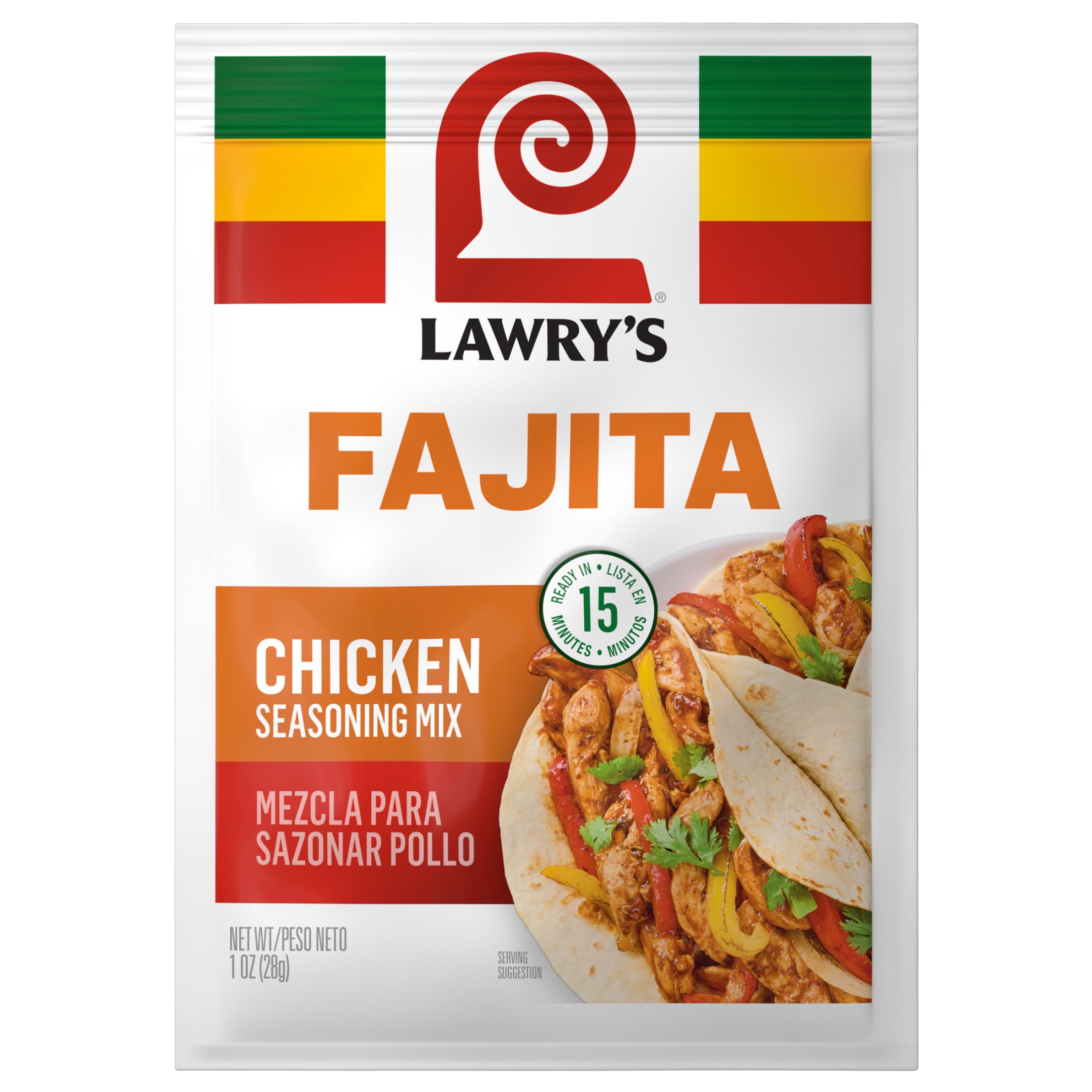 (12 pack) Lawry's Chicken Fajita Seasoning Mix, 1.0 oz Packet