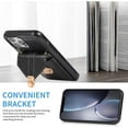 thumbnail image 6 of Wallet Case Apply to iPhone 12/12 Pro,Luxury PU Leather Card Package with Metal Buckle Long Shoulder Strap Stand Function Hard PC Bumper Shockproof Protector (iPhone 12/12 Pro, Black), 6 of 16