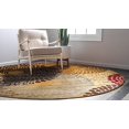thumbnail image 4 of Unique Loom Barista Collection Modern Circular/Checkered Contemporary Rug_COF002, 4' Round, Beige/Burgundy, 4 of 5