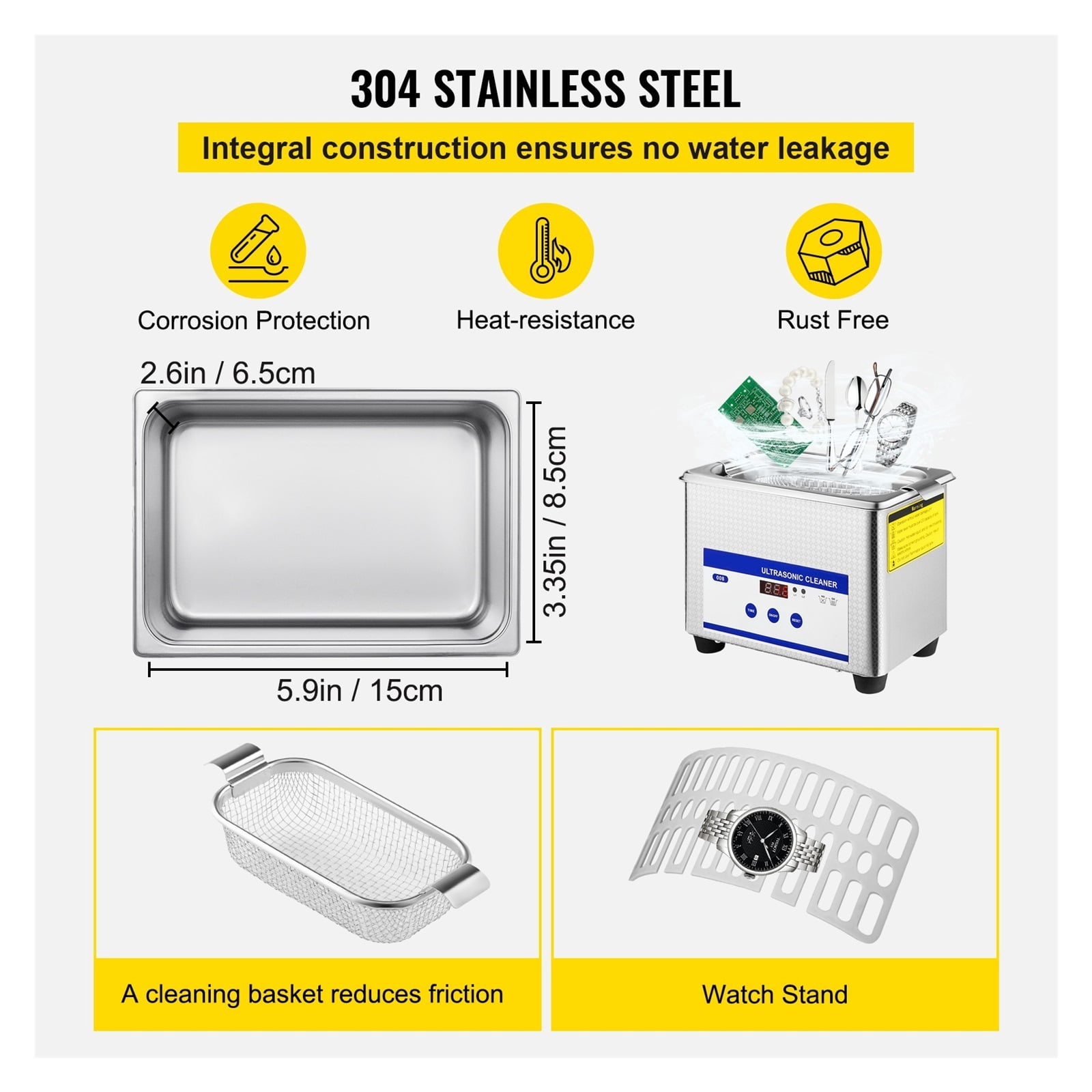Home Appliance 0.8L 2L 3L 6L 15L Ultrasonic Cleaner Portable Washing Machine Dishwasher Lave-Dishes Ultrasound Bath