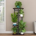 thumbnail image 4 of Seamika Plant Stand 4 Tier 5 Potted Indoor,Metal Plant Shelf for Multiple Plants,Iron Flower stand for Window Living Room Corner,Black Oak, 4 of 7
