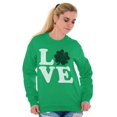 thumbnail image 5 of St Patrick's Day Shamrock Love Women Crewneck Sweatshirt Brisco Brands S, 5 of 6