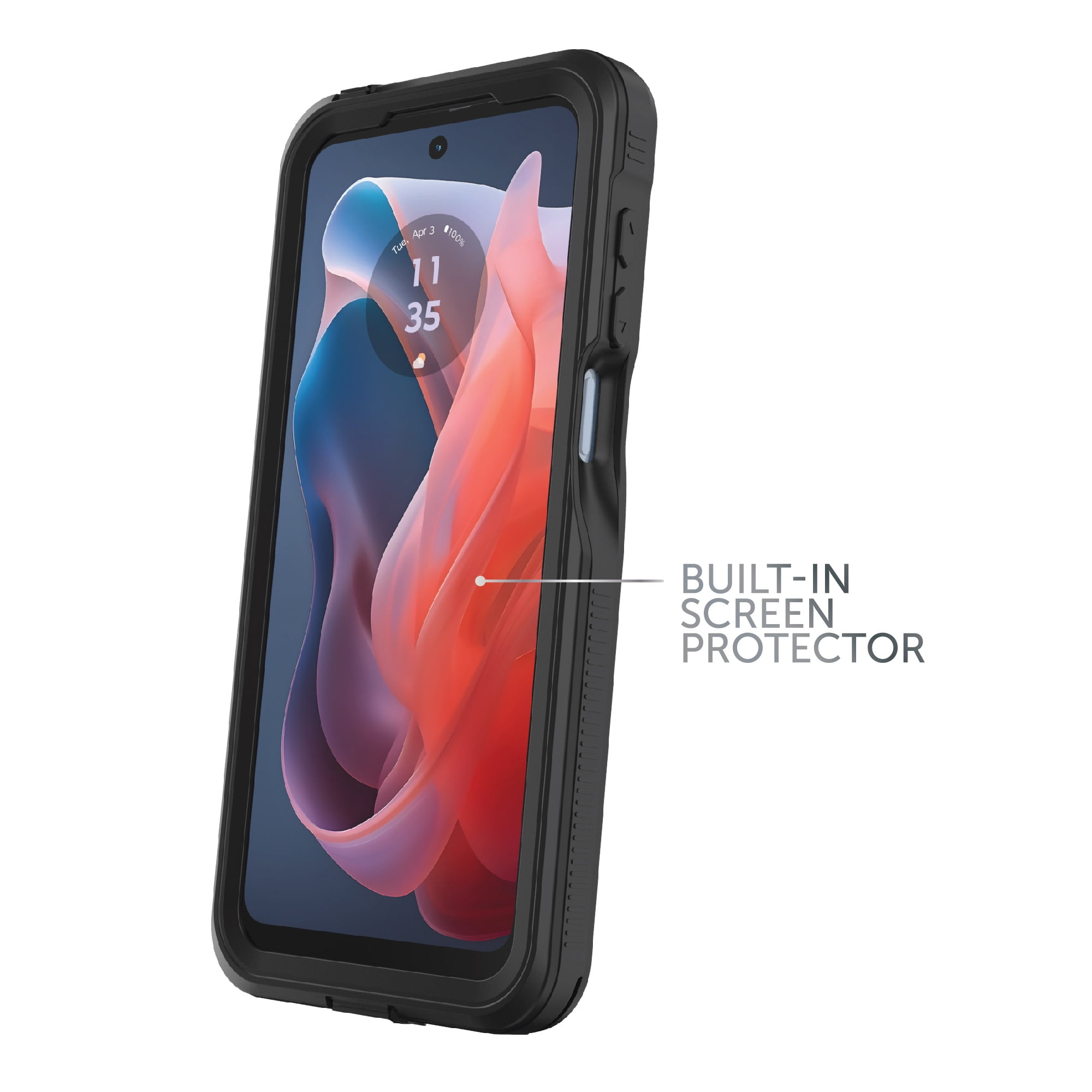 Body Glove Tidal Waterproof Phone Case for Motorola moto g PLAY (2024) - Black/Clear