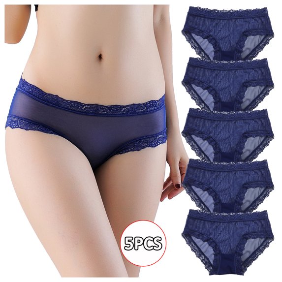 Bigersell Womens Panties Clearance Women Underwear Seamless Bikini Panty Style P-295 Spandex Thong Panties High Waisted Thong Briefs High Waist Women's Bikini Panties Blue One Size
