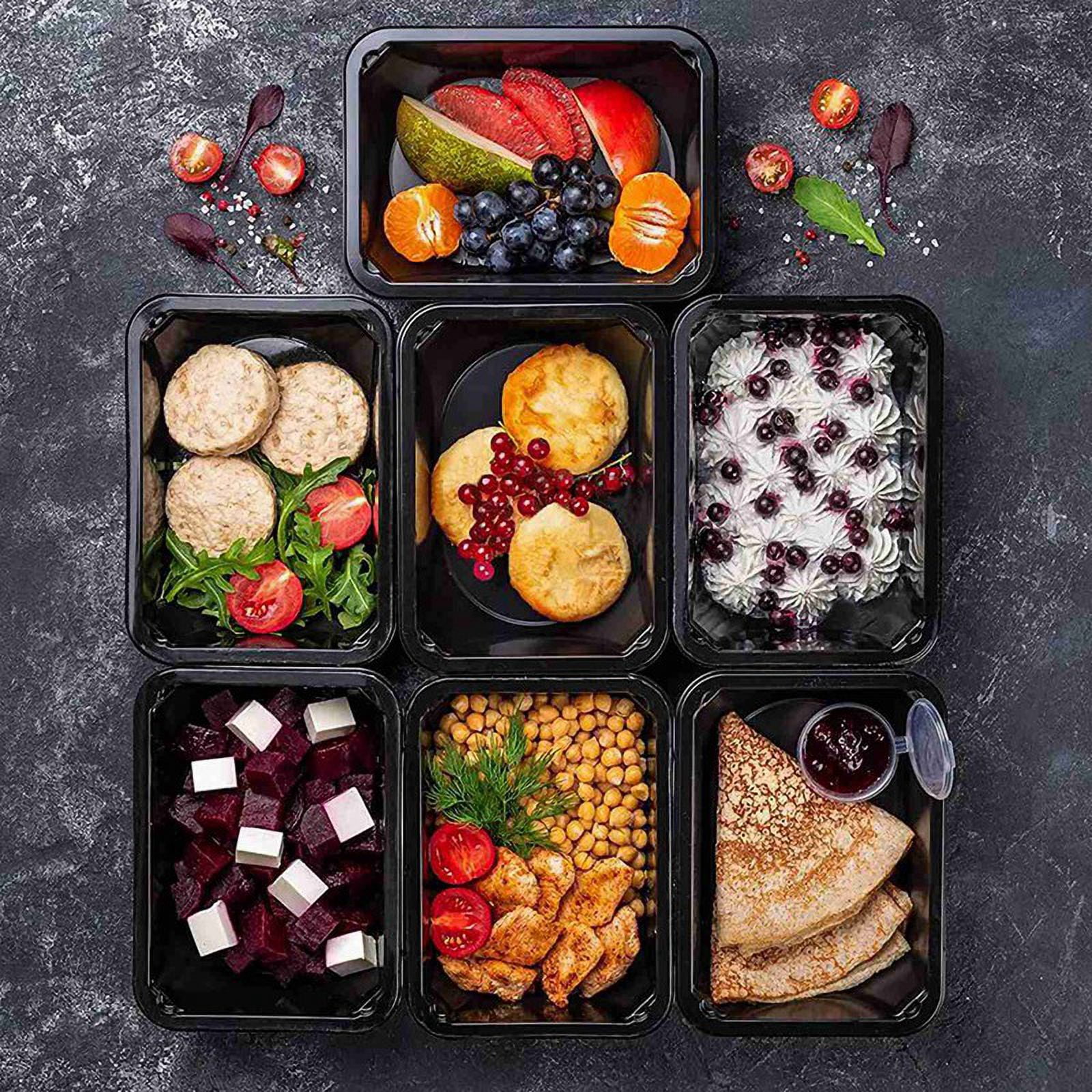 100-Pack Meal Prep Containers Reusable To-Go Food Containers Plastic Bento Boxes Food Storage Lunch Box