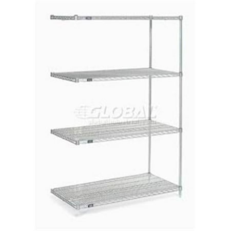 

Nexel Poly-Z-Brite Add-On Wire Shelving - Clear - 48 x 24 x 74 in.