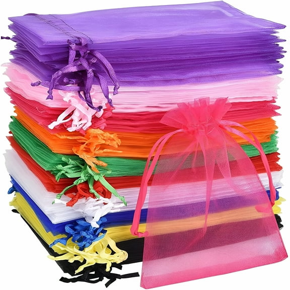 GASTROPOD Mesh Drawstring Bags Assorted Colors,50 Pack,7x9cm - Mix & Match for Versatile Storage