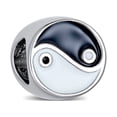 thumbnail image 5 of Bling Jewelry Womens Set of 2 Black White Yin Yang Yogi Gymnastics Yoga Pose Charm Bead Enamel Silver, 5 of 5