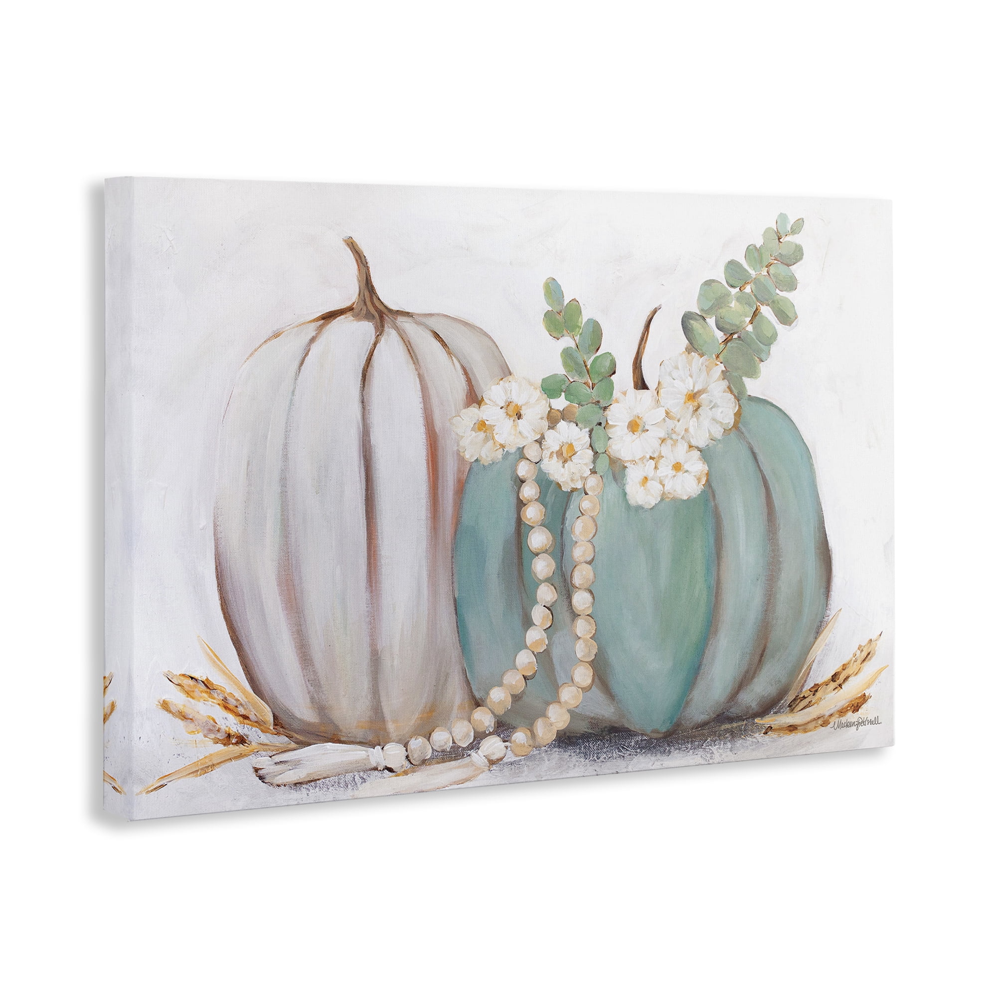 Stupell Industries Country Fall Pumpkins Botanical & Floral Painting Gallery Wrapped Canvas Art Print Wall Art, 30 x 20