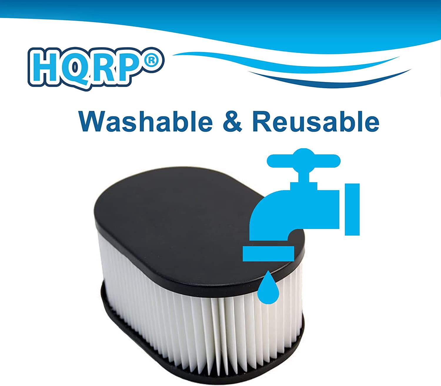 HQRP 2-Pack Washable & Reusable Hepa Filter for Hoover TurboPOWER & Foldaway Bagless Upright Vacuum Cleaner