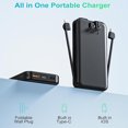 thumbnail image 2 of Aioneus Magnetic Power Bank 10000mAh, Apple Wireless Portable Charger with Holder Stand, 22.5W Fast Charging Battery Pack, Magsafe Charger with LED Display, Compatible for iPhone, White, 2 of 7