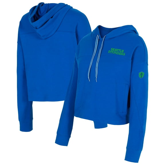 Women's Concepts Sport Blue Seattle Sounders FC Elevation Tri-Blend Long Sleeve Pullover Hoodie