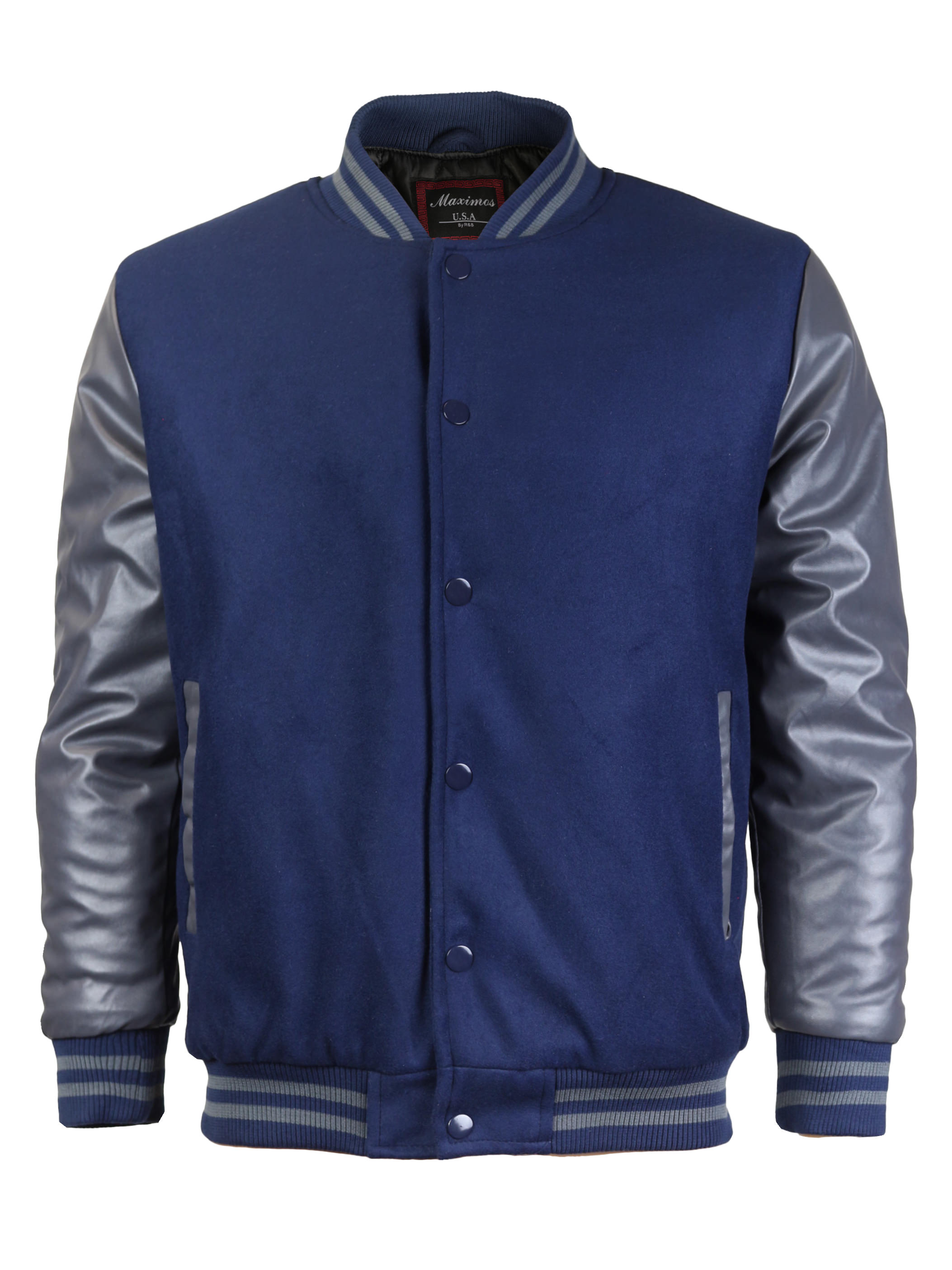 Men's Premium Classic Snap Button Vintage Baseball Letterman Varsity