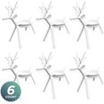 thumbnail image 4 of Set of 6 Whimsical White Reindeer Metal Tea Light Candle Holders - Table Decorations and Centerpieces, Set of 6, 4 of 4