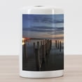 thumbnail image 3 of Lighthouse Ceramic Toothbrush Holder, Calm Dusk at Bay Lighthouse and Wooden Boardwalk Reflections on Water Clouds, Decorative Versatile Countertop for Bathroom, 4.5" X 2.7", Multicolor, by Ambesonne, 3 of 4