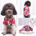 thumbnail image 3 of Ropa de verano para mascotas con estampado floral, camiseta para perros, camiseta de playa para cachorros (rojo XL) Likrtyny Para estrenar, 3 of 8