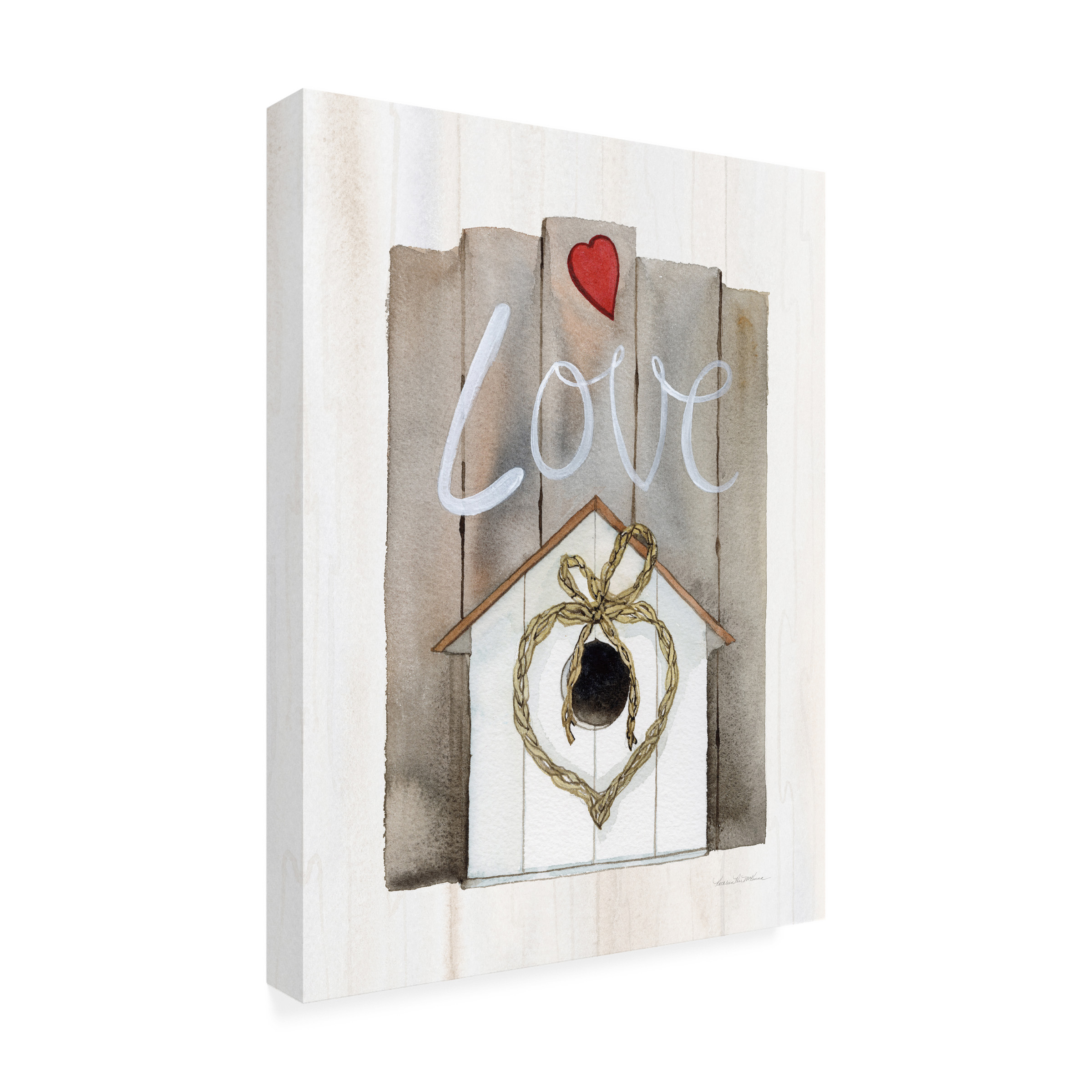 Trademark Fine Art 'Rustic Valentine Birdhouse' Canvas Art by Kathleen Parr McKenna