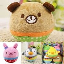 Cheers.US Puppy Squeaker Ball Plush Easy-cleaning Dog Squeaky Toys Plush Balls Dog Toys Cute Soft Interactive Chew Toy for Puppy Small Medium Dogs & Cats