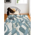 thumbnail image 6 of Bashian R129-AQ-8X10-HG379 7 ft. 9 in. x 9 ft. 9 in. Greenwich Collection Contemporary Wool & Viscose Hand Tufted Area Rug, Aqua, 6 of 6