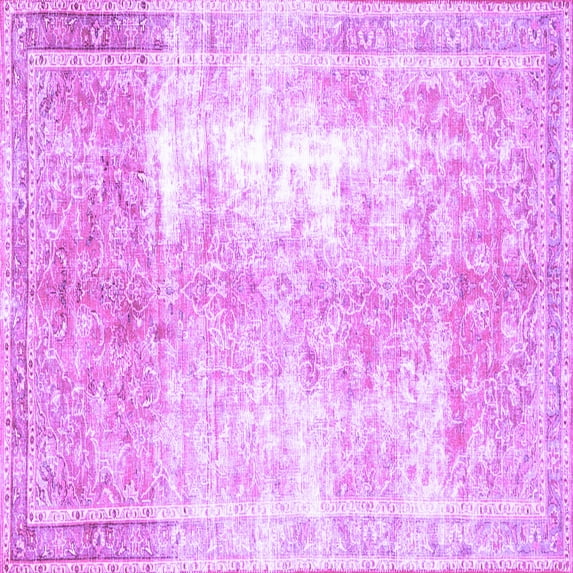 Ahgly Company Indoor Square Persian Purple Traditional Area Rugs, 4' Square