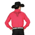 thumbnail image 2 of El General Embroidery Western Shirt Red/Black 40992, 2 of 2