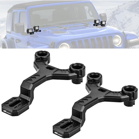 Nilight Dual Light Mounting Bracket for 2018 2019 2020 2021 2022 2023 2024 2025 Wrangler JL/JLU/Gladiator JT Front A-Pillar Assist Off Road LED Pod Light Work Light
