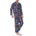 thumbnail image 2 of Uemuo Roosters 1 Pattern 2-Piece Loungewear Set - Men’s Soft Sleepwear, Cozy Winter PJs, Comfy Sleep Set-Medium, 2 of 7