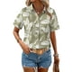 thumbnail image 1 of Blusa de manga corta con estampado tropical Zeagoo para mujer, 1 of 5