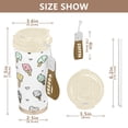 thumbnail image 2 of 500ml Stainless Steel Coffee Mug with Portable Beige Strap Vacuum Insulated Ceramic Coated Coffee Tumbler Pastel Ice Cream Pattern, 2 of 8