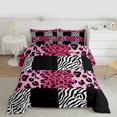 thumbnail image 2 of Homewish Cheetah Zebra Print Full Size Comforter Sets 3-Piece for Teens Female Men,Retro Vintage Aesthetic Bedding Comforter Set,Abstract Geometric Plaid Lightweight Bedding Sets, 2 of 8