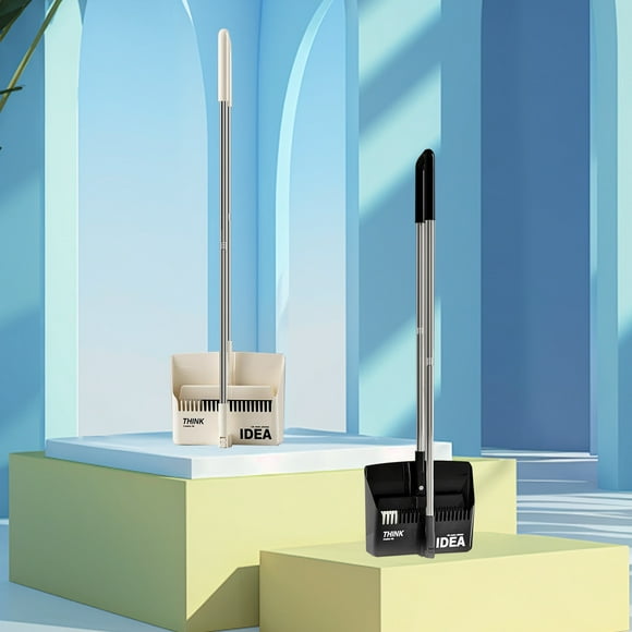 Fiudx Juego de Escoba y Recogedor, Cabezal Giratorio de 180°, Recogedor Plegable con Dientes, Recolector de Pelos Antiadherente, Fácil de Guardar, Gran Capacidad para Uso Doméstico y de Oficina, Negr