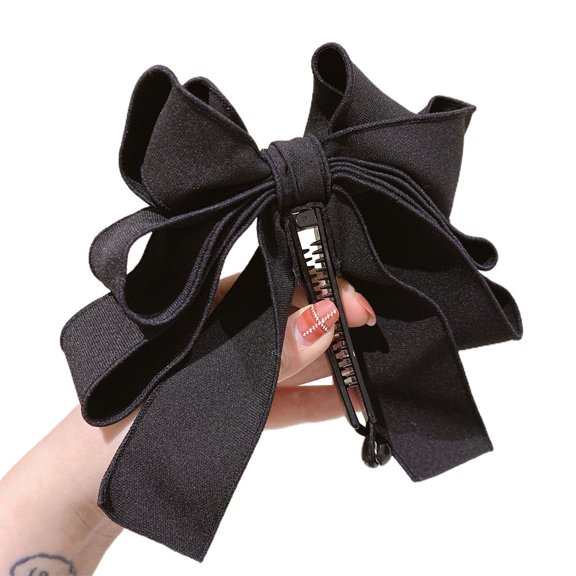 Women Girls Hair Clip, Fashion Elegant Cotton Multilayer Bowknot Decorative Vertical Banana Barrette Ponytail Hair Pin Hair Styling Hair Clamps Accessories for Casual Wedding Party