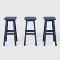 thumbnail image 6 of WestinTrends Malibu 29" HDPE Outdoor Patio Square Bar Stools (Set of 3), Navy Blue, 6 of 8
