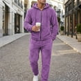 thumbnail image 4 of Ceisia Men's Loose Fit Fleece Tracksuit Set Full-Zip Hooded Jacket with Elastic Waist Drawstring Pants Gifts, 4 of 9