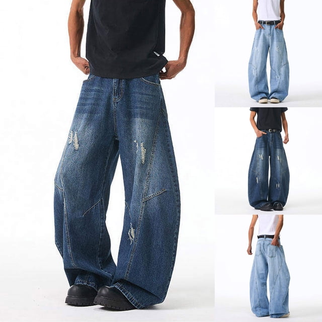 Jeans Cargo Décontractés Vintage pour Hommes, Mode Extérieure, Poches Solides
