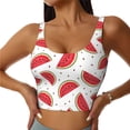 thumbnail image 1 of Balery Watermelon Sujetadores deportivos con espalda cruzada para mujer, acolchados, sin costuras, de alto impacto, ideales para yoga, gimnasio, entrenamiento y fitness.-XX-Large, 1 of 8