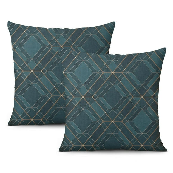 Housses de Coussin en Lin de Jute Style Ferme Moderne Lot de 2 Design Tissé Rustique Idéal pour Tout Canapé Ou Lit 20x20 Pouces