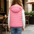 thumbnail image 3 of KICILVS Girls Puffer Vest Zip Up Hooded Sleeveless Jacket with Pockets for Fall and Winter Warm Waistcoat 4-15 Years, 3 of 9